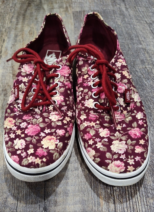 Vans Shoes - Vans Burgundy Tawny Port Floral Authentic Lo Pro Men's 7.5 / Women's 9